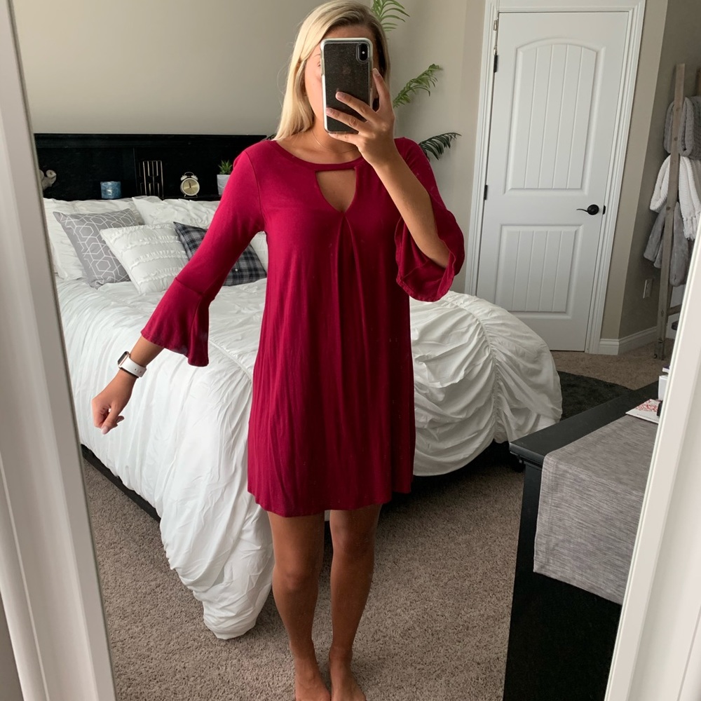 Deep red dress